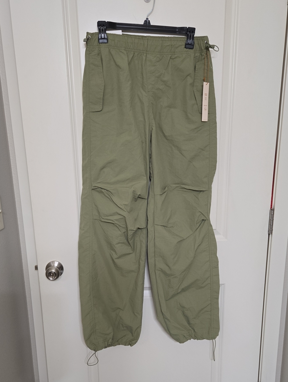 Love Tree Olive Utility Parachute Pants